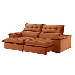 Sofá Retrátil E Reclinável 2,10m 3 Lugares Terracota - 1