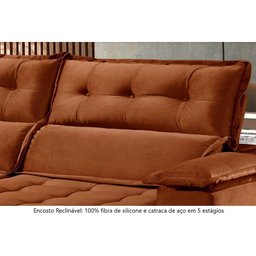 Sofá Retrátil E Reclinável 2,10m 3 Lugares Terracota - 5