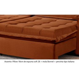 Sofá Retrátil E Reclinável 2,10m 3 Lugares Terracota - 6