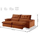 Ver imagem 7 de Sofá Retrátil E Reclinável 2,10m 3 Lugares Terracota