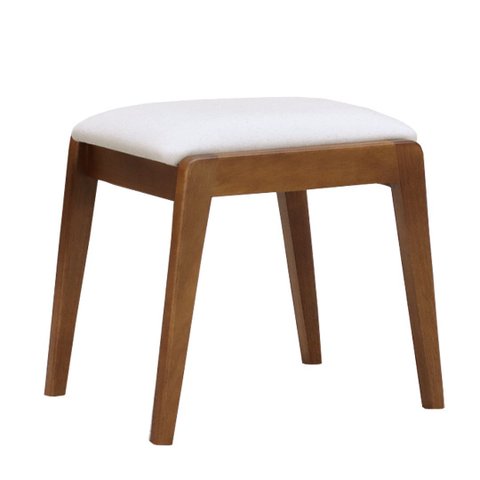 Banqueta Embaú Nacional Móveis 47 Cm (altura) Madeira Tauari Pinhão Tecido Chic Cor Bege