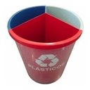 Ver imagem 1 de Lixeira Mix 25 Litros Coleta Seletiva com 3 Divisões Cor:azul/vermelho/cinza