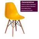 Ver mais imagens de Cadeira Charles Eames Eiffel Amarelo Polipropileno Cozinha Sala de Estar Jantar Mesa Jantar