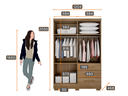 Ver imagem 4 de Guarda Roupa Solteiro com Pés 4 Portas 3 Gavetas - Encant-cumaru Off White - Móveis Novo Horizonte