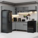 Ver imagem 1 de Armário de Cozinha Completa de Canto 405cm Nice Madesa 05 Cinza
