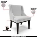Ver imagem 4 de Kit 2 Cadeiras Decorativas Sala de Jantar Base Fixa de Madeira Firenze Linho Cinza/Preto G19 - Gran