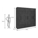 Ver imagem 3 de Guarda Roupa Casal 6 Portas 4 Gavetas Leblon D' Doro Cinamomo com Off White