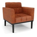 Ver imagem 6 de Conjunto Poltrona e Namoradeira Decorativa Karen Pés Fixo em Madeira Preto Pu Nozes G19 - Gran Belo