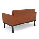 Ver mais imagens de Conjunto Poltrona e Namoradeira Decorativa Karen Pés Fixo em Madeira Preto Pu Nozes G19 - Gran Belo