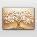 Ver imagem 3 de Quadro Decorativo Árvore com Flores Brancas Sala Quarto Casa Escritório