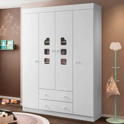Guarda Roupa Infantil Lívia com 4 Portas - Branco - 1