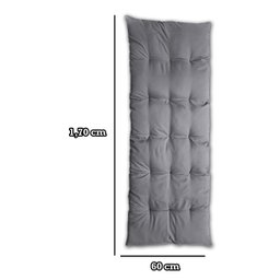Almofada Futon Esteira Grande 60x1,70cm Flat Cinza - 6