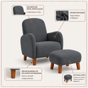 Ver imagem 2 de Poltrona Amamentação Viena Suede + Puff Macio Quarto Bebe:Cinza Escuro