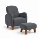 Ver imagem 5 de Poltrona Amamentação Viena Suede + Puff Macio Quarto Bebe:Cinza Escuro