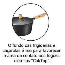 Caçarola Panela De Ferro Fundido Alça Ferro Cabo Madeira 1,2L 170 Fumil - 2