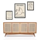 Ver imagem 1 de Set 3 Quadros Artes Minimalistas Picasso - com Vidro:moldura Preta