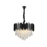 Lustre Pendente de Cristais Midas Redondo 55cm 8xe14 Blumenau Preto - 1