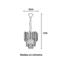 Ver imagem 3 de Lustre Pendente de Cristais Midas Redondo 55cm 8xe14 Blumenau Preto