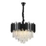 Lustre Pendente de Cristais Midas Redondo 55cm 8xe14 Blumenau Preto - 2