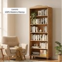 Ver imagem 5 de Kit 2 Peças Estante 5 Prateleiras e Balcão 3 Portas 100% Madeira Maciça - Linha Rubi
