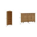 Ver imagem 3 de Kit 2 Peças Estante 5 Prateleiras e Balcão 3 Portas 100% Madeira Maciça - Linha Rubi