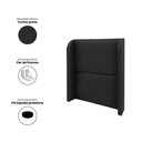 Ver imagem 2 de Cabeceira Solteiro Estofada Ideal para Cama Box 100cm Corino - Preto
