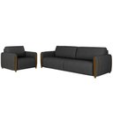 Ver imagem 1 de Conjunto Decorativo Poltrona e Sofá 223cm Maceió PU Preto - Gran Belo