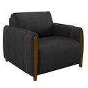 Ver imagem 5 de Conjunto Decorativo Poltrona e Sofá 223cm Maceió PU Preto - Gran Belo