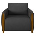Ver imagem 7 de Conjunto Decorativo Poltrona e Sofá 223cm Maceió PU Preto - Gran Belo