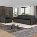 Ver imagem 2 de Conjunto Decorativo Poltrona e Sofá 223cm Maceió PU Preto - Gran Belo
