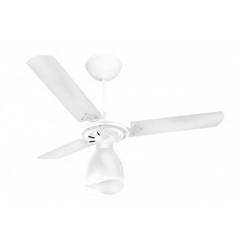 Ventilador de Teto Delta Light Novo Motor Grande Branco com Pás Brancas 127V C/Globo 3 Velocidades