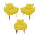 Ver imagem 1 de Kit 03 Poltronas Opala Confortável Sala, Quarto Cor:amarelo
