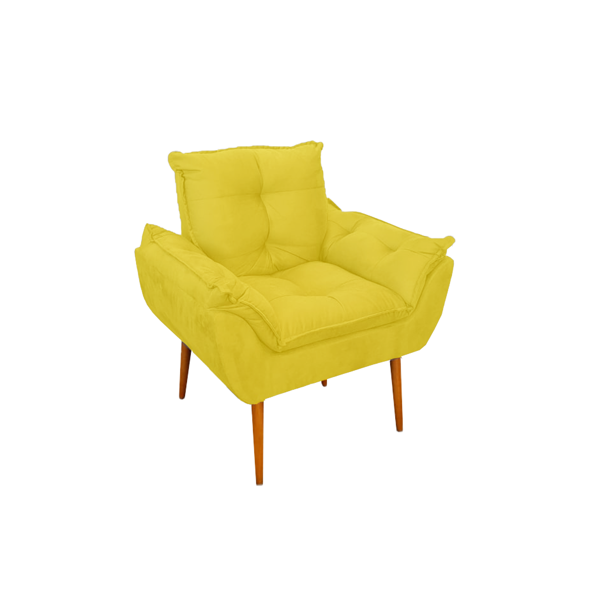 Kit 03 Poltronas Opala Confortável Sala, Quarto Cor:Amarelo - 3