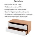 Ver imagem 5 de Conjunto 3 Peças para Banheiro Bn3600x43x44 Amendoa Branco Tecno Mobili Amendoa Branco