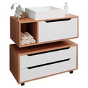 Ver imagem 1 de Conjunto 3 Peças para Banheiro Bn3600x43x44 Amendoa Branco Tecno Mobili Amendoa Branco