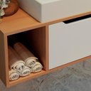 Ver imagem 3 de Conjunto 3 Peças para Banheiro Bn3600x43x44 Amendoa Branco Tecno Mobili Amendoa Branco