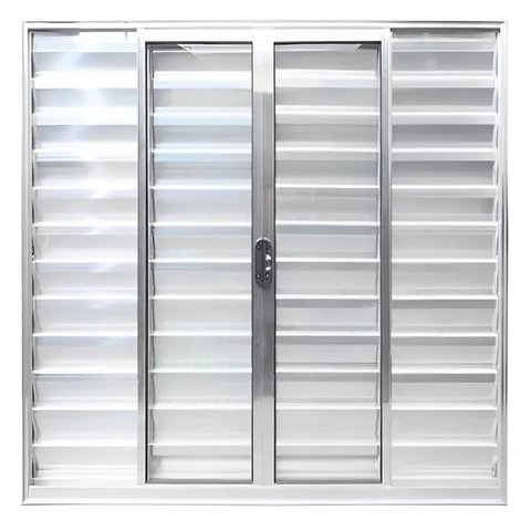 Janela de Alumínio Brilhante Veneziana de Correr 6 Folhas sem Grade Cmc Linha Modular -100 L X 120 a