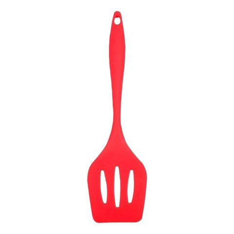 Espátula em Silicone Vermelha Vazada para Frituras 30cm Chapeiro