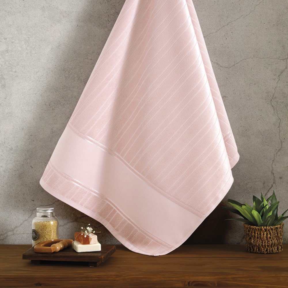 TOALHA BANHO DOHLER VELOUR ARTESANALLE 70CM X 140CM:Rosa Antigo