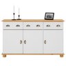 Balcão Aparador Buffet 3 Portas 3 Gavetas Madeira Branco Freijó Colmar Idimex - 1