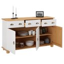 Ver imagem 6 de Balcão Aparador Buffet 3 Portas 3 Gavetas Madeira Branco Freijó Colmar Idimex