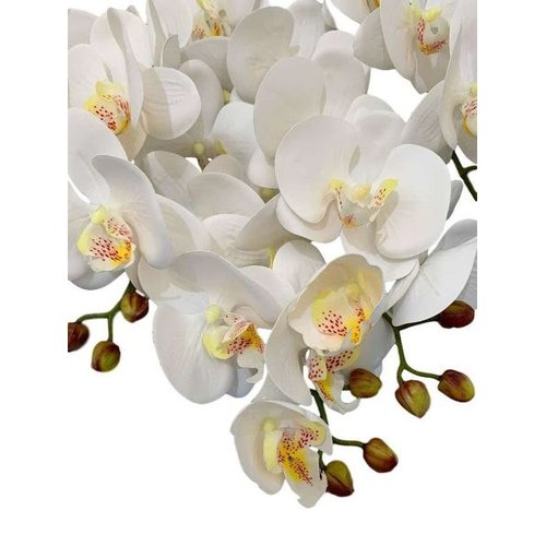 Kit 3 Orquídeas Artificiais de Silicone + 3 Folhas de Orquídeas  Quantidade:6 | MadeiraMadeira