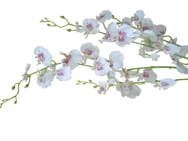 Kit 4 Galhos de Orquídeas Chuva de Ouro Artificial para Decoração Cor:Branco - 2