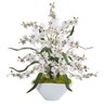 Kit 4 Galhos de Orquídeas Chuva de Ouro Artificial para Decoração Cor:Branco - 3