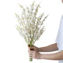 Ver imagem 1 de Kit 6 Galhos de Orquídeas Chuva de Ouro Artificial para Decoração Cor:branco