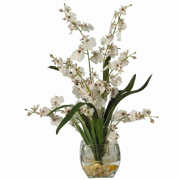Kit 6 Galhos de Orquídeas Chuva de Ouro Artificial para Decoração Cor:Branco - 5