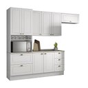 Ver imagem 1 de Cozinha Completa Americana 4 Peças com Torre Quente 1 Forno Branco - Móveis Henn