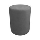 Ver imagem 1 de Puff Redondo Cilíndrico Decorativo para Sala e Quarto Estofado em Veludo:Cinza