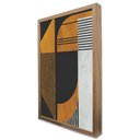 Ver imagem 4 de Quadro Decorativo Geométrico Gold Lines em Moldura Caixa Tacolado Moldura Trad 1cm Preta com Vidro 2