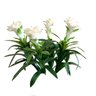 Kit Caixa com 3 flores de bromelia artificial toque real Cor:Branco - 3